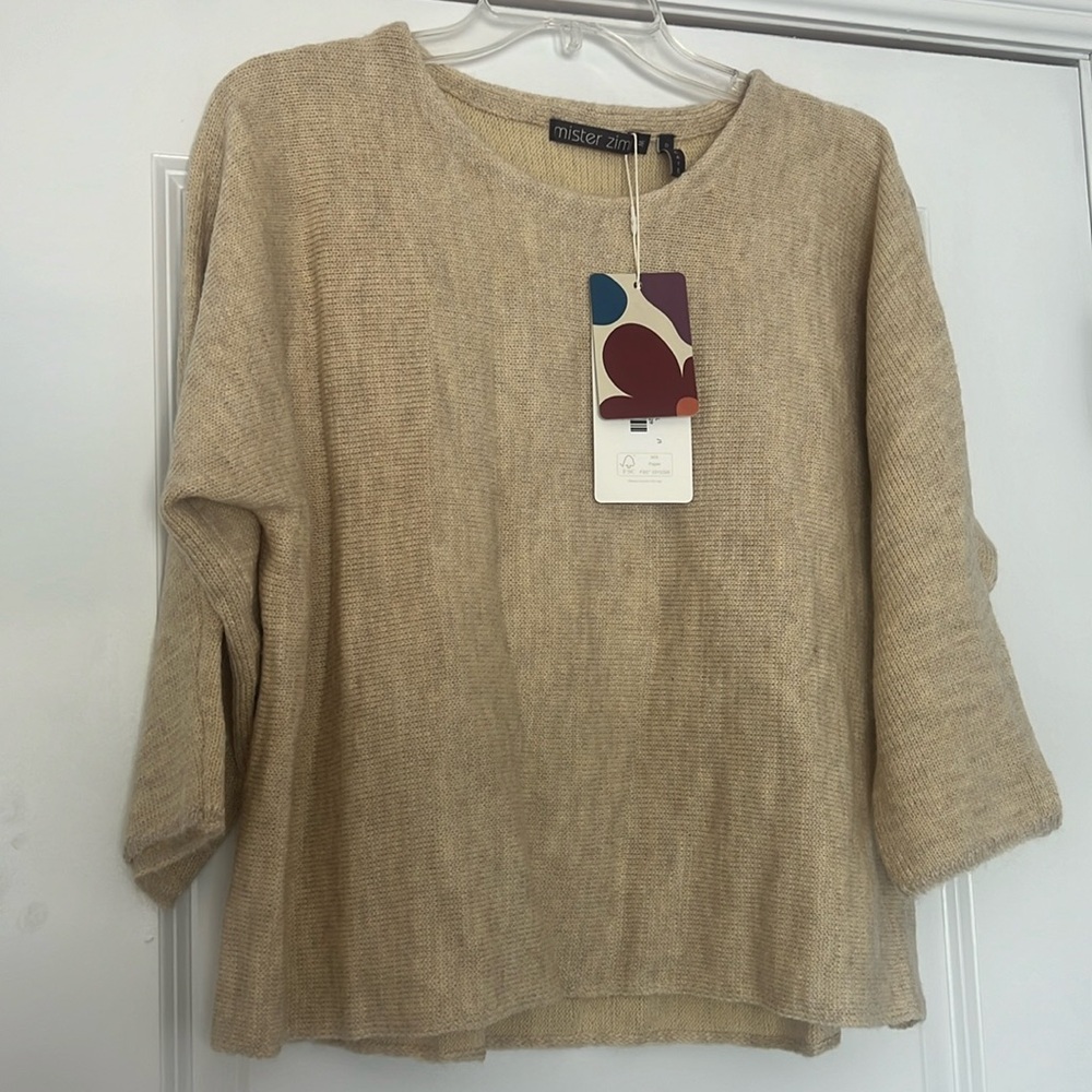 MISTER ZIMI BEIGE WOOL SWEATER NWT